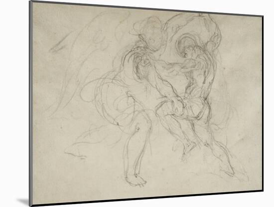 Etude pour la lutte de Jacob et de l'ange-Eugene Delacroix-Mounted Giclee Print