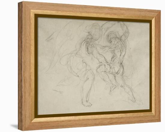 Etude pour la lutte de Jacob et de l'ange-Eugene Delacroix-Framed Premier Image Canvas