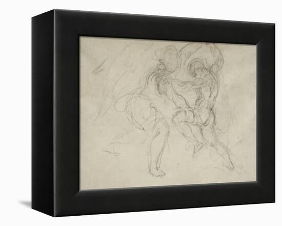 Etude pour la lutte de Jacob et de l'ange-Eugene Delacroix-Framed Premier Image Canvas