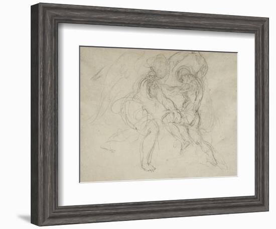 Etude pour la lutte de Jacob et de l'ange-Eugene Delacroix-Framed Giclee Print