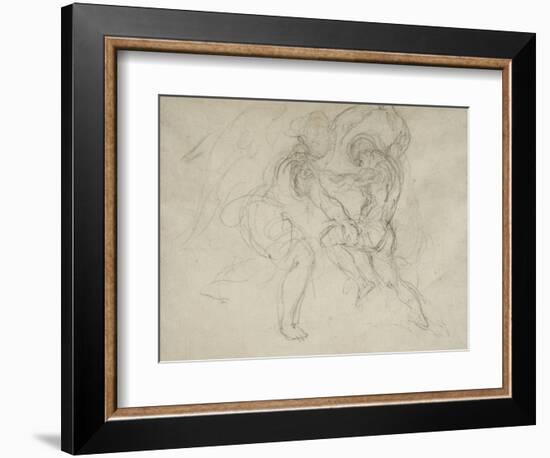 Etude pour la lutte de Jacob et de l'ange-Eugene Delacroix-Framed Giclee Print