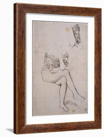 Etude pour le portrait de la baronne James de Rothschild-Jean-Auguste-Dominique Ingres-Framed Giclee Print