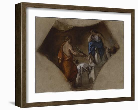 Etude pour "Lycurgue consulte la Pythie" ; étude pour la Bibliothèque du Palais-Bourbon-null-Framed Giclee Print