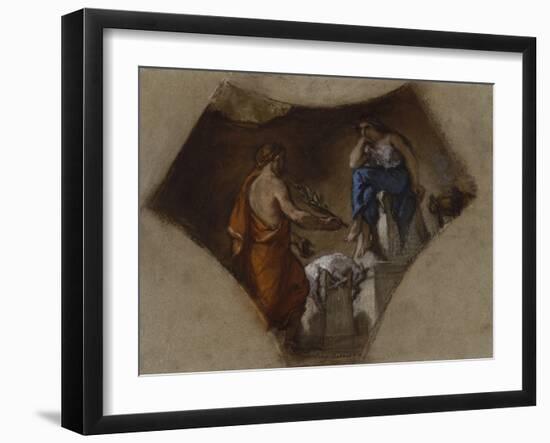 Etude pour "Lycurgue consulte la Pythie" ; étude pour la Bibliothèque du Palais-Bourbon-null-Framed Giclee Print