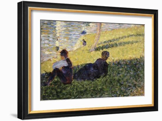 Etude pour "un dimanche après midi à l'île de la Grande Jatte"-Georges Seurat-Framed Giclee Print