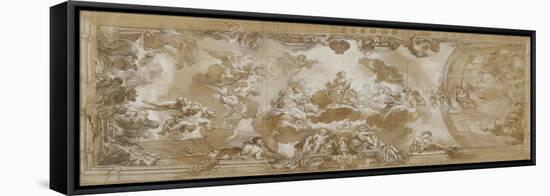 Etude pour un plafond représentant l'Olympe avec Junon, Mercure, Saturne-Charles de La Fosse-Framed Premier Image Canvas