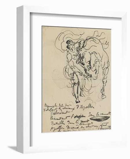 Etude pour une nymphe débridant l'un des chevaux d'Apollon-Louis Anquetin-Framed Giclee Print