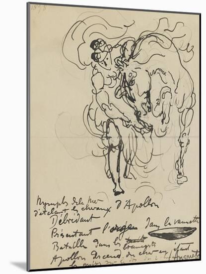 Etude pour une nymphe débridant l'un des chevaux d'Apollon-Louis Anquetin-Mounted Giclee Print
