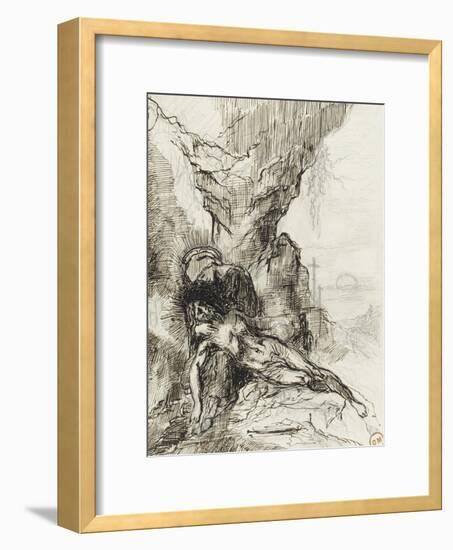 Etude pour une pietà-Gustave Moreau-Framed Giclee Print