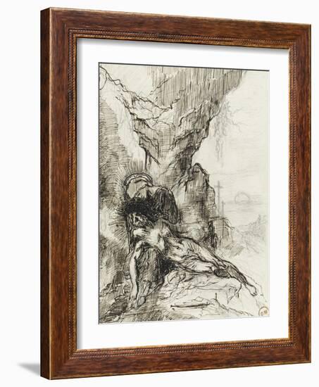 Etude pour une pietà-Gustave Moreau-Framed Giclee Print