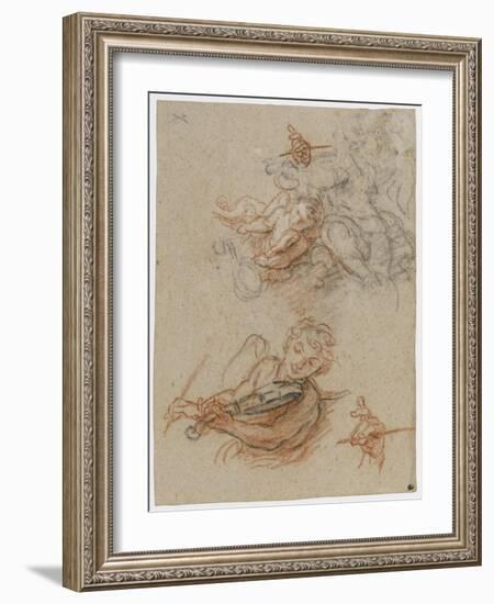 Etudes d'un ange musicien-Charles de La Fosse-Framed Giclee Print