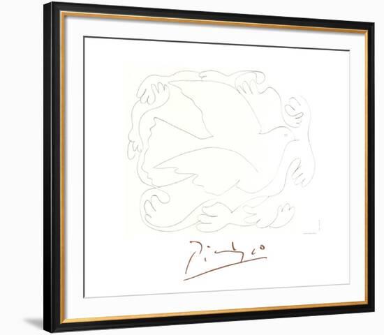 Etudes De Mains Et Colombe-Pablo Picasso-Framed Collectable Print