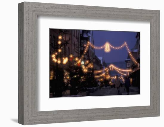 EU, France, Alsace, Saverne. Christmas market lights-Dave Bartruff-Framed Photographic Print