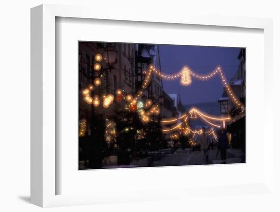 EU, France, Alsace, Saverne. Christmas market lights-Dave Bartruff-Framed Photographic Print