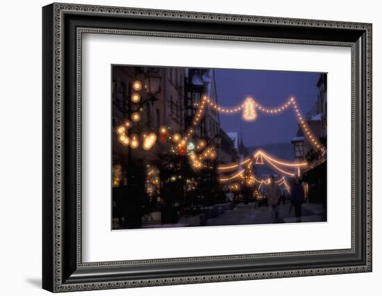 EU, France, Alsace, Saverne. Christmas market lights-Dave Bartruff-Framed Photographic Print