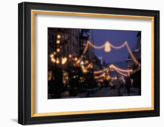 EU, France, Alsace, Saverne. Christmas market lights-Dave Bartruff-Framed Photographic Print