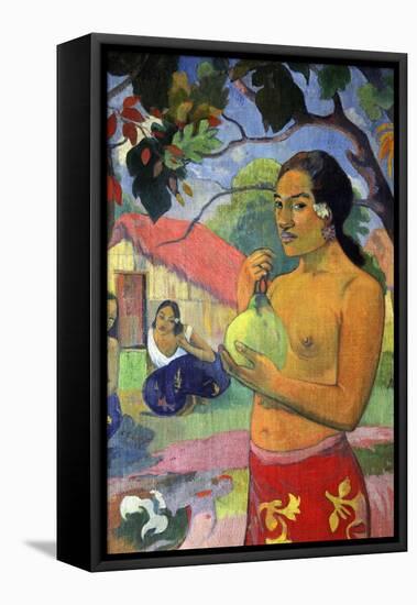 'Eu haere ia oe (Woman Holding a Fruit. Where Are You Going?)', 1893.  Artist: Paul Gauguin-Paul Gauguin-Framed Premier Image Canvas