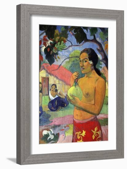 'Eu haere ia oe (Woman Holding a Fruit. Where Are You Going?)', 1893.  Artist: Paul Gauguin-Paul Gauguin-Framed Giclee Print