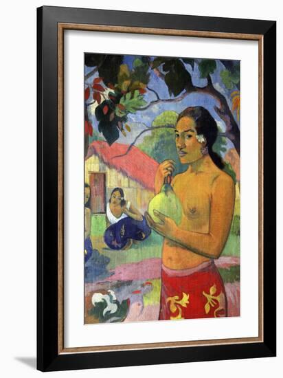 'Eu haere ia oe (Woman Holding a Fruit. Where Are You Going?)', 1893.  Artist: Paul Gauguin-Paul Gauguin-Framed Giclee Print