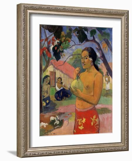 Eu Haere Ia Oe (Woman Holding a Fruit. Where are You Going), 1893-Paul Gauguin-Framed Giclee Print