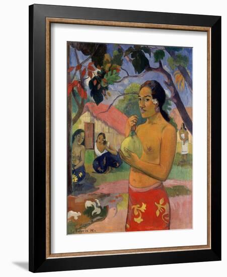 Eu Haere Ia Oe (Woman Holding a Fruit. Where are You Going), 1893-Paul Gauguin-Framed Giclee Print