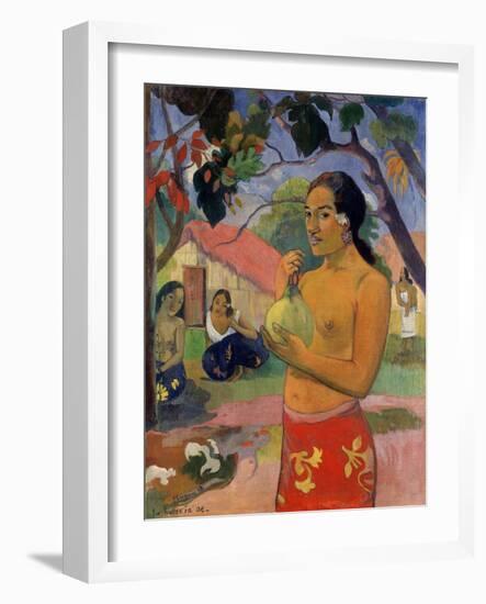 Eu Haere Ia Oe (Woman Holding a Fruit. Where are You Going), 1893-Paul Gauguin-Framed Giclee Print