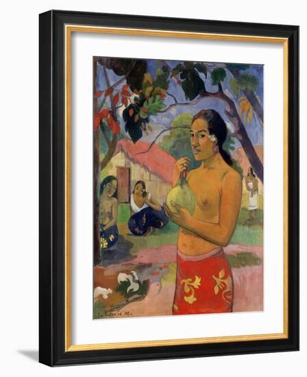 Eu Haere Ia Oe (Woman Holding a Fruit. Where are You Going), 1893-Paul Gauguin-Framed Giclee Print