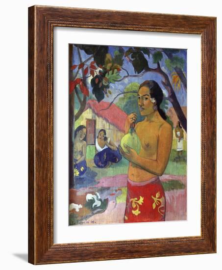 Eu Haere Ia Oe (Woman Holding a Fruit. Where are You Going), 1893-Paul Gauguin-Framed Giclee Print