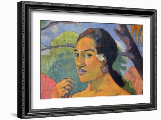 Eu Haere Ia Oe (Woman Holding a Fruit. Where are You Going), 1893-Paul Gauguin-Framed Giclee Print