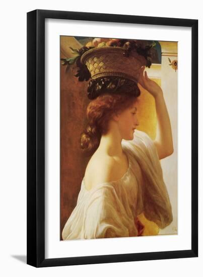 Eucharis - Girl with a Basket of Fruit-Frederick Leighton-Framed Art Print