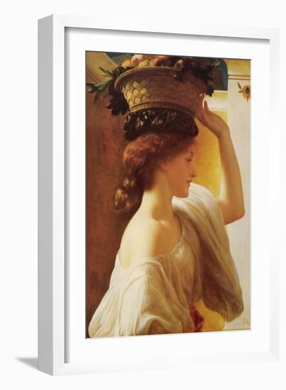 Eucharis - Girl with a Basket of Fruit-Frederick Leighton-Framed Art Print