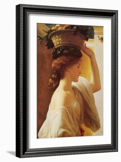 Eucharis - Girl with a Basket of Fruit-Frederick Leighton-Framed Art Print