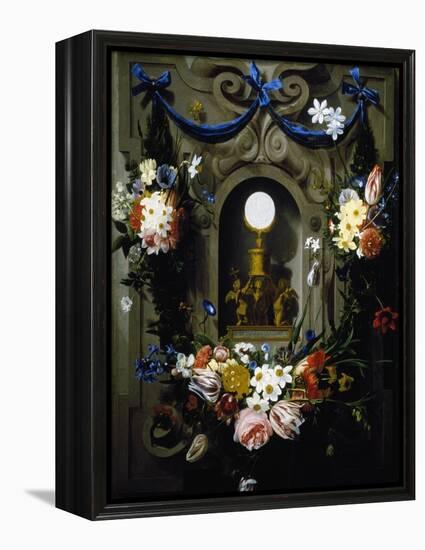 Eucharist in Garland of Flowers (Die Eucharistie Im Blumenkranz)-null-Framed Premier Image Canvas