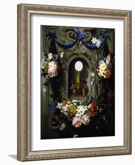 Eucharist in Garland of Flowers (Die Eucharistie Im Blumenkranz)-null-Framed Giclee Print