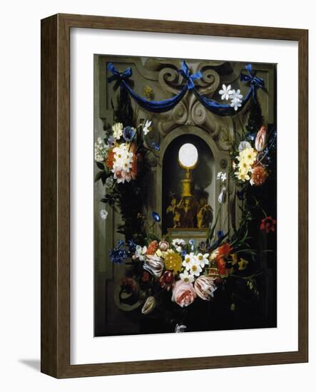 Eucharist in Garland of Flowers (Die Eucharistie Im Blumenkranz)-null-Framed Giclee Print