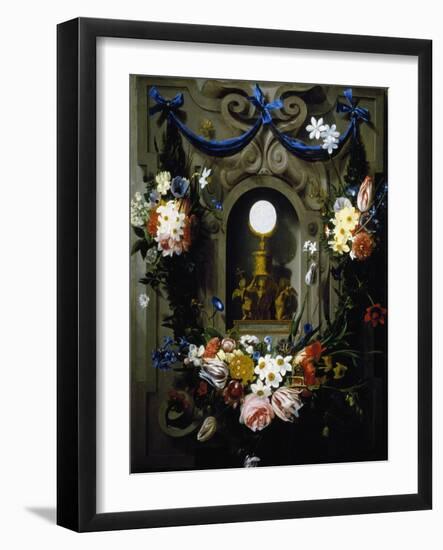 Eucharist in Garland of Flowers (Die Eucharistie Im Blumenkranz)-null-Framed Giclee Print