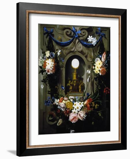 Eucharist in Garland of Flowers (Die Eucharistie Im Blumenkranz)-null-Framed Giclee Print