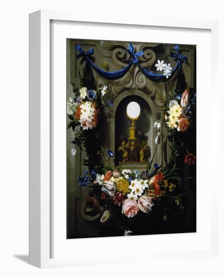 Eucharist in Garland of Flowers (Die Eucharistie Im Blumenkranz)-null-Framed Giclee Print