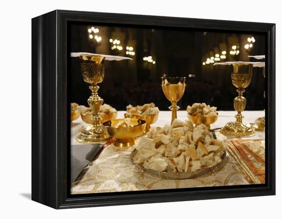 Eucharist in Notre Dame Cathedral, Paris, France, Europe-null-Framed Premier Image Canvas