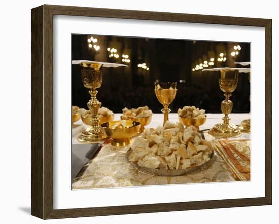 Eucharist in Notre Dame Cathedral, Paris, France, Europe-null-Framed Photographic Print