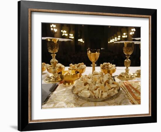 Eucharist in Notre Dame Cathedral, Paris, France, Europe-null-Framed Photographic Print