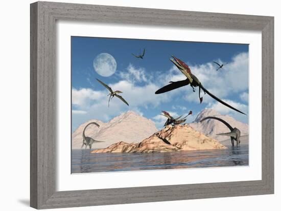 Eudimorphodons from the Triassic Period of Earth-Stocktrek Images-Framed Art Print