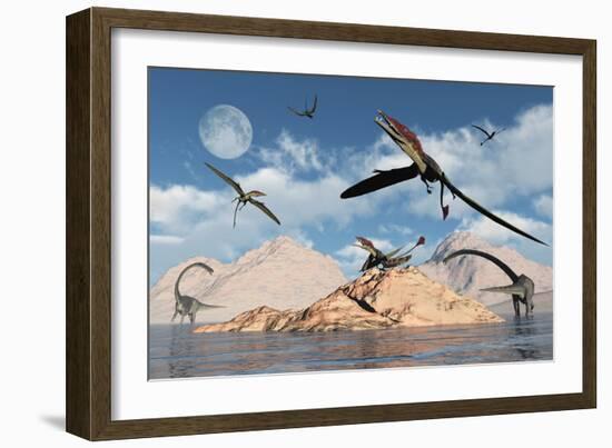 Eudimorphodons from the Triassic Period of Earth-Stocktrek Images-Framed Art Print