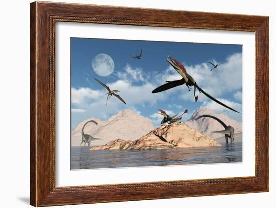 Eudimorphodons from the Triassic Period of Earth-Stocktrek Images-Framed Art Print