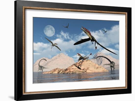 Eudimorphodons from the Triassic Period of Earth-Stocktrek Images-Framed Art Print