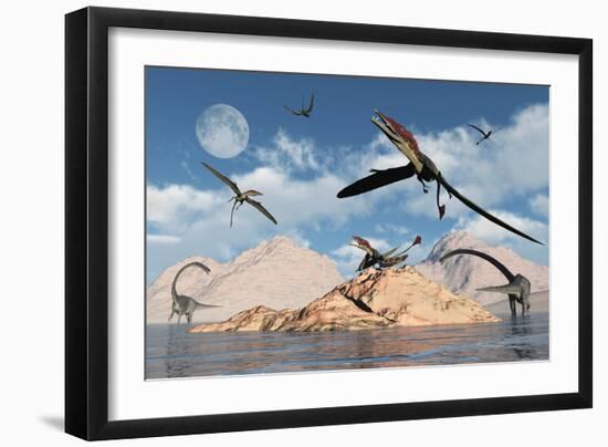 Eudimorphodons from the Triassic Period of Earth-Stocktrek Images-Framed Art Print