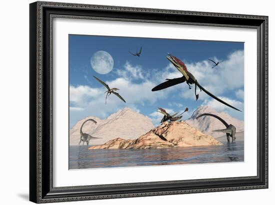 Eudimorphodons from the Triassic Period of Earth-Stocktrek Images-Framed Art Print