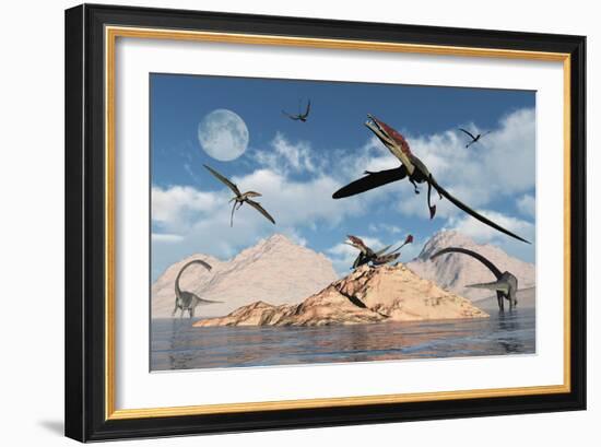 Eudimorphodons from the Triassic Period of Earth-Stocktrek Images-Framed Art Print