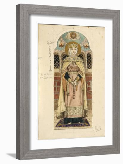 Eudoxia of Moscow (Study for Frescos in the St Vladimir's Cathedral of Kie), 1884-1889-Viktor Mikhaylovich Vasnetsov-Framed Giclee Print