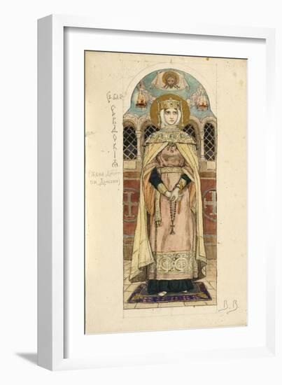 Eudoxia of Moscow (Study for Frescos in the St Vladimir's Cathedral of Kie), 1884-1889-Viktor Mikhaylovich Vasnetsov-Framed Giclee Print